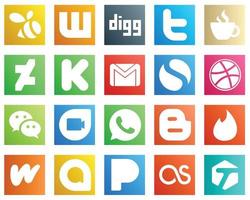 20 High Quality Social Media Icons such as messenger. dribbble. deviantart. simple and email icons. High definition and versatile vector