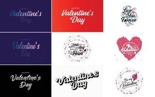 Happy Valentine's Day typography poster with handwritten calligraphy text. isolated on white background vector illustration