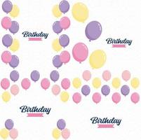 Birthday text with balloons set vector