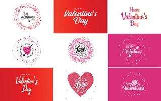 Happy Valentine's Day typography poster with handwritten calligraphy text. isolated on white background vector