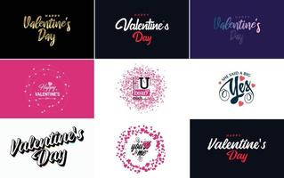 Love and Valentine's hand-drawn lettering with a heart design. Suitable for use as a Valentine's Day greeting or in romantic designs vector