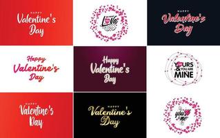  Valentine's Day template or background set suitable for use in Love and Valentine's Day concept vector