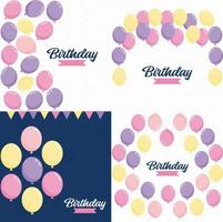 Birthday in a playful font with a background of balloons vector