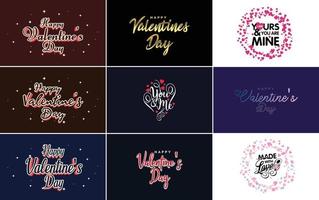 Happy Valentine's Day greeting card template with a romantic theme and a red and pink color scheme vector