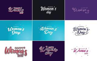 Set of Happy International Woman's Day signs and emblems vector design elements. signs. labels. and badges collection