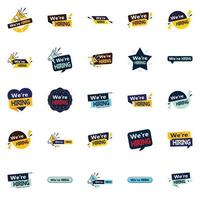 Make your recruitment campaigns more effective with 25 We're Hiring Vector Elements
