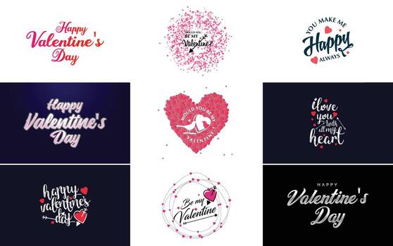 diseño de arte de palabras de amor con un fondo en forma de corazón y un efecto bokeh vector