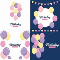 Vector illustration of Birthday celebration backgrounds with balloons for greeting cards