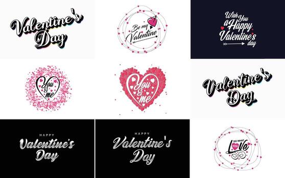 diseño de arte de palabras de amor con un fondo en forma de corazón y un efecto bokeh vector