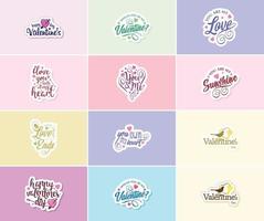 Celebrating the Power of Love on Valentine's Day Stickers vector