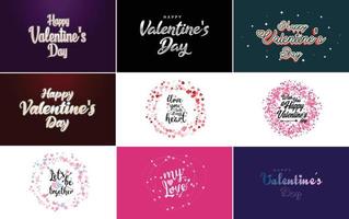 Love word art design with heart shapes and gradient background vector