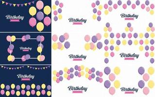 Birthday text with a shiny finish and balloons vector