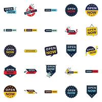 25 Open Now Banners Make Your Business Stand Out vector