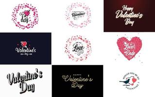 Love word art design with heart shapes and gradient background vector