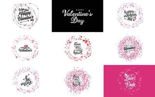 Love and Valentine's hand-drawn lettering with a heart design. Suitable for use as a Valentine's Day greeting or in romantic designs vector