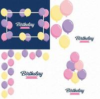 Happy Birthday written in a brush stroke font with balloons vector