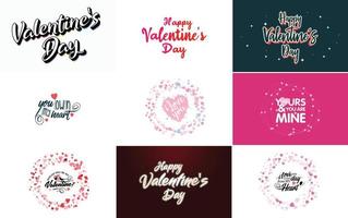 Happy Valentine's Day typography poster with handwritten calligraphy text. isolated on white background vector