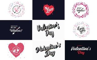 Valentine lettering with a heart design. Suitable for use in Valentine's Day cards and invitations vector