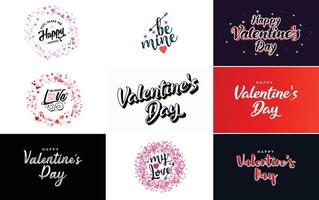 Love and Valentine's hand-drawn lettering with a heart design. Suitable for use as a Valentine's Day greeting or in romantic designs vector