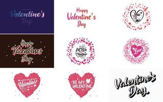 Love and Valentine's hand-drawn lettering with a heart design. Suitable for use as a Valentine's Day greeting or in romantic designs vector