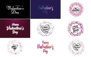 Valentine lettering with a heart design. Suitable for use in Valentine's Day cards and invitations vector