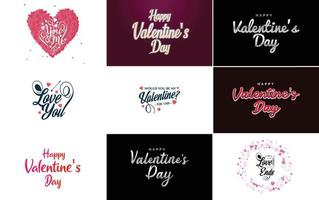 Love and Valentine's hand-drawn lettering with a heart design. Suitable for use as a Valentine's Day greeting or in romantic designs vector