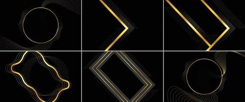 Golden lines luxury on white overlap brown and black shades color background in an elegant. realistic paper cut style 3D vector illustration representing a precious and beautiful feeling