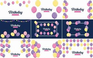 Birthday in a playful font with a background of balloons vector