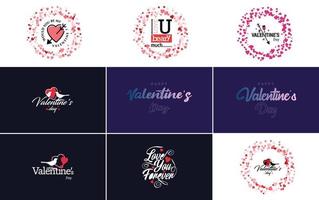 Valentine lettering with a heart design. Suitable for use in Valentine's Day cards and invitations vector