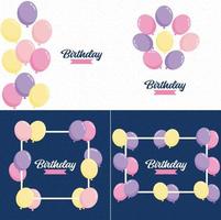 Birthday text with balloons vector