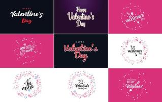 Happy Valentine's Day hand-drawn lettering vector illustration suitable for use in design of flyers. invitations. posters. brochures. and banners