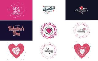 Happy Valentine's Day banner template with a romantic theme and a red color scheme vector