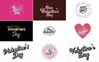 Valentine lettering with a heart design. Suitable for use in Valentine's Day cards and invitations vector