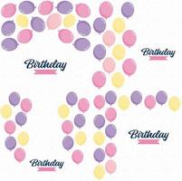 Happy Birthday in a playful. hand-drawn font with a background of balloons vector