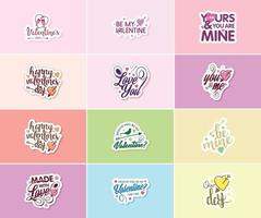 Celebrating the Power of Love on Valentine's Day with Beautiful Design Stickers vector