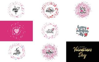 Valentine lettering with a heart design. Suitable for use in Valentine's Day cards and invitations vector