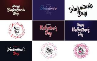 Happy Valentine's Day banner template with a romantic theme and a red color scheme vector