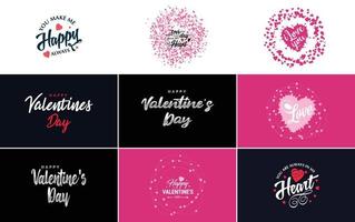 Love and Valentine's hand-drawn lettering with a heart design. Suitable for use as a Valentine's Day greeting or in romantic designs vector