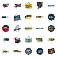 25 banners tipográficos innovadores para un nuevo enfoque de la llamada a la acción vector