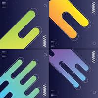 Minimal Geometric Backgrounds Pack of 4 with Bright and Trendy Colors vector