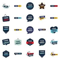 25 Professional Vector Designs in the Take Away Bundle Perfect for Food Advertising and Branding