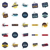 25 High quality Typographic Designs for a premium calling campaign Call Now vector