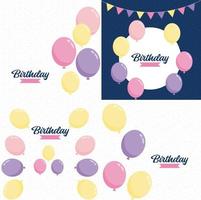 feliz cumpleaños escrito en brillante. letras metálicas con un efecto de luz bokeh en el fondo vector