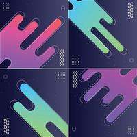 Pack of 4 Minimal Geometric Backgrounds with Bright and Trendy Colors vector