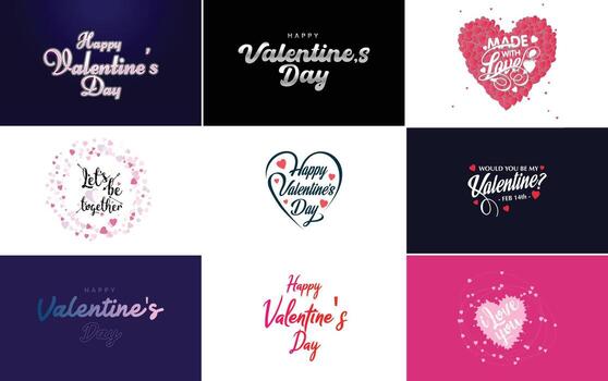 diseño de arte de palabras de amor con un fondo en forma de corazón y un efecto bokeh vector