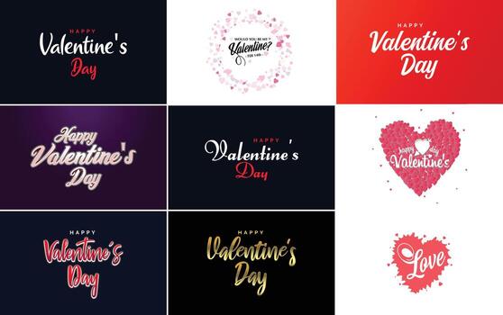 diseño de arte de palabras de amor con un fondo en forma de corazón y un efecto bokeh vector