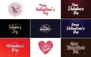 Happy Valentine's Day typography poster with handwritten calligraphy text. isolated on white background vector