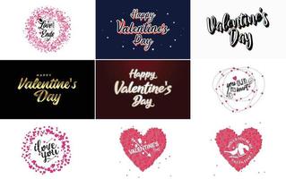 Valentine's lettering with a heart design. suitable for use in Valentine's Day cards and invitations vector