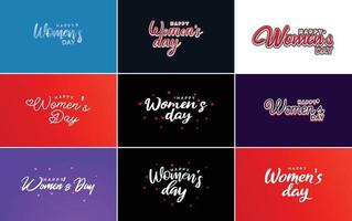 Set of Happy International Woman's Day signs and emblems vector design elements. signs. labels. and badges collection