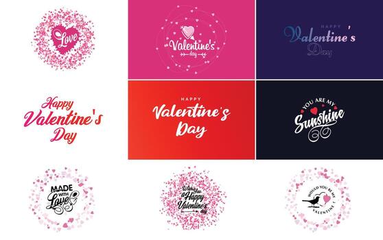 diseño de arte de palabras de amor con un fondo en forma de corazón y un efecto bokeh vector